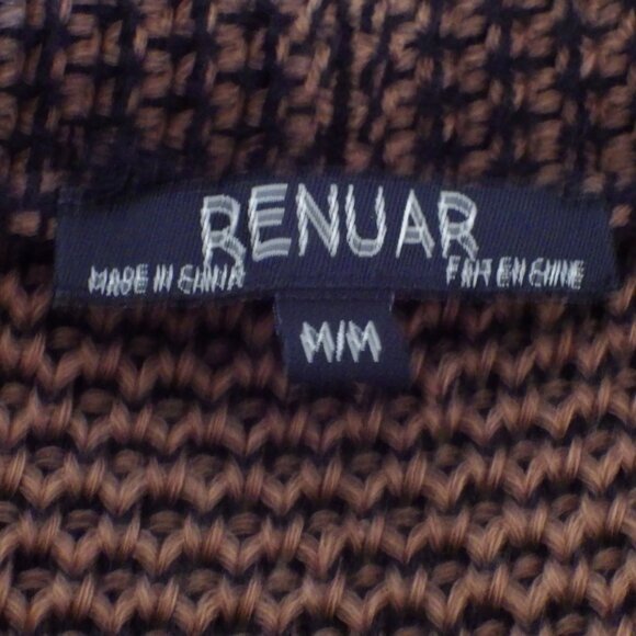RENUAR Sweater/ Brown Seed Stitch/ Shawl Collar/ M - Picture 6 of 7